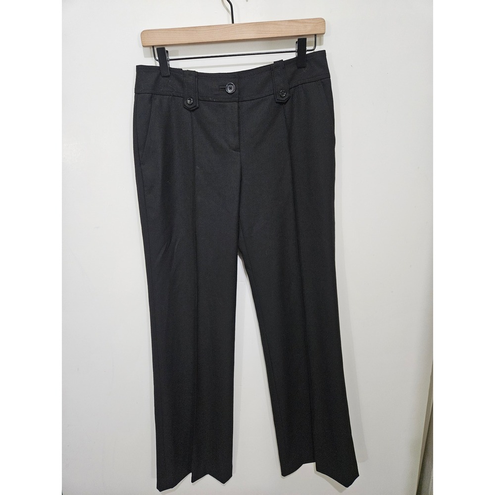 Ann Taylor Black Straight Leg Dress Pants Women Size 4 Career Trousers 207027